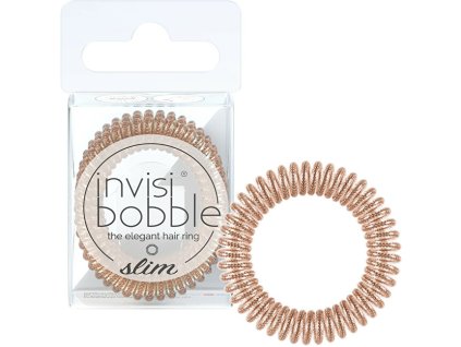 Invisibobble Tenká spirálová gumička do vlasů Slim Of Bronze and Beads 3 ks