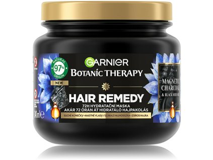 Garnier Hydratační maska pro mastné vlasy a suché konečky vlasů Botanic Therapy Magnetic Charcoal (Hair Remedy) 340 ml