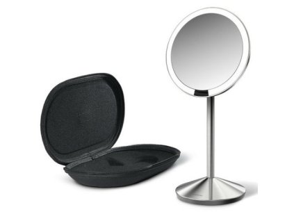 Simplehuman Cestovní dobíjecí kosmetické zrcátko Sensor s LED osvětlením, 10x zvětšení (Varianta Nerez ocel)