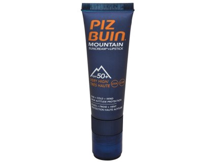 Piz Buin Sluneční krém SPF 50+ a ochranný balzám na rty SPF 30 2 v 1 (Mountain Combi "2 in 1" Sun Cream SPF 50+ a Lipstick) 20 ml + 2,3 ml