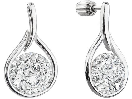 Evolution Group Nadčasové stříbrné náušnice s krystaly Swarovski 31305.1