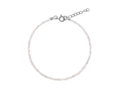 AGAIN Jewelry Korálkový náramek z růžového měsíčního kamene AJKNR009