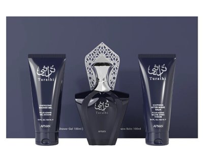 Afnan Turathi Blue - EDP 90 ml + balzám po holení 100 ml + sprchový gel 100 ml