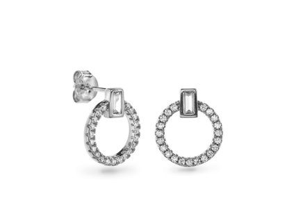 AGAIN Jewelry Nadčasové stříbrné náušnice s kubickými zirkony AJNS0016