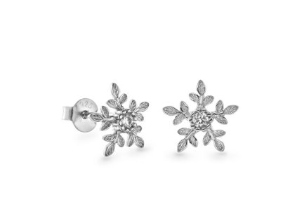 AGAIN Jewelry Stříbrné náušnice pecky Sněhová vločka AJNS0012