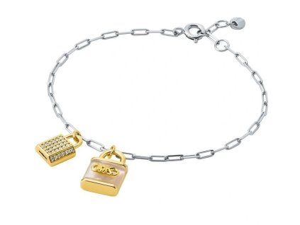 Michael Kors Stylový bicolor náramek se zirkony a perletí Premium MKC1742TL931