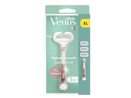Gillette Holicí strojek Venus Deluxe Smooth Sensitive Rose Gold + 3 hlavice