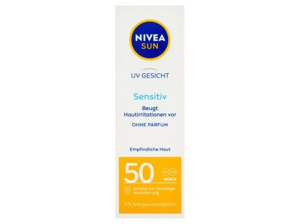 Nivea Pleťový krém na opalování pro citlivou pleť Sensitive SPF 50 (Sun Allergy Protection) 50 ml