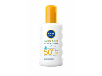 Nivea Dětský sprej na opalování SPF 50+ Sun Kids (Sensitive Protect & Care Sun Spray) 200 ml