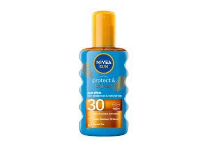 Nivea Olej na opalování ve spreji podporující zhnědnutí SPF 30 Sun (Protect & Bronze Oil) 200 ml