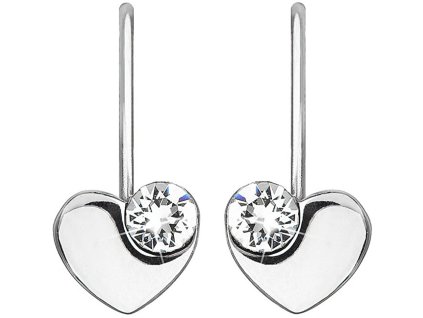 Evolution Group Stříbrné srdíčkové náušnice s krystaly Swarovski 31299.1 bílé