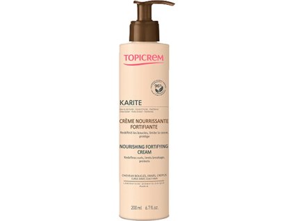 Topicrem Bezoplachová péče pro kudrnaté a krepaté vlasy Karite (Nourishing Fortifying Cream) 200 ml