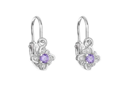 evolution group stribrne detske nausnice s fialovymi zirkony 11175 3 14832132071928