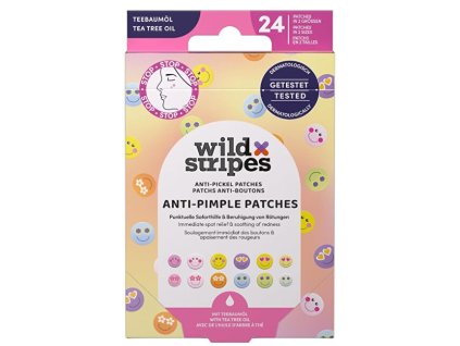 Wild Stripes Hydrokoloidní náplasti na akné s tea tree olejem Smile Prevent (Anti-Pimple Patches) 24 ks