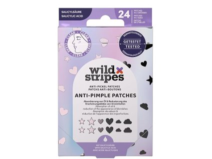 Wild Stripes Hydrokoloidní náplasti na akné s kyselinou salicylovou Holo Clear (Anti-Pimple Patches) 24 ks