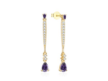 beneto exkluzivni pozlacene visaci nausnice se zirkony agup3300f gold 14888042090640