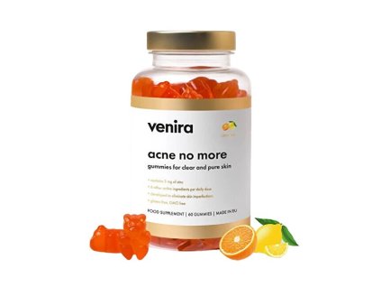 Venira Gumové bonbóny pro čistou a svěží pleť bez akné - citrusy 60 ks