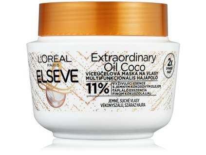 L'Oréal Paris Maska na vlasy s kokosovým olejem na normální až suché, nepoddajné vlasy Elseve Extraordinary Oil 300 ml