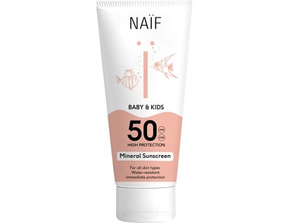 naif ochranny krem na opalovani pro deti a miminka spf 50 baby kids mineral sunscreen 100 14960582122749