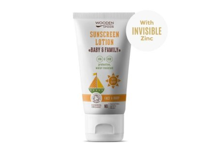 WoodenSpoon Opalovací tělové mléko Baby & Family SPF 30 - tuba (Objem 150 ml)