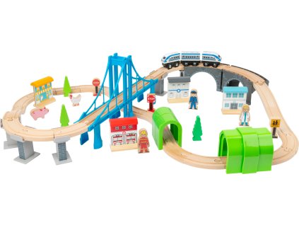 11492 legler small foot holz eisenbahn set 60teile a