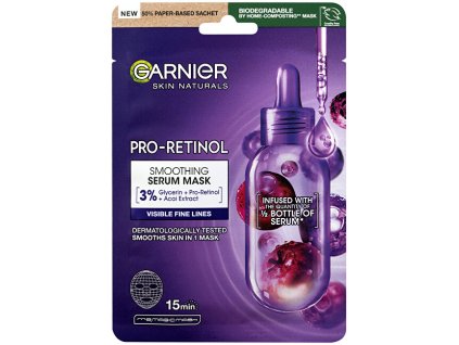 garnier platynkova maska s pro retinolem skin naturals pro retinol smoothing serum mask 22 15003090051138