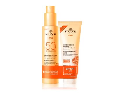 nuxe nuxe sun set 2 pcs nuxe sun delicious sun spray high protection spf50 150 ml after sun 14916225131724