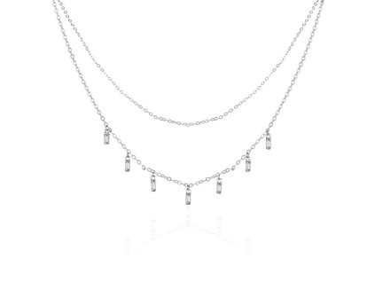 agato dvojity stribrny nahrdelnik se zirkony agt n007w 14979074084253