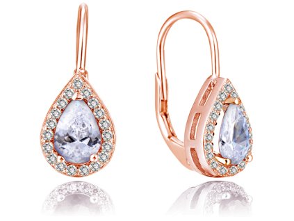 beneto pozlacene nausnice s cirymi zirkony aguc2231 rose 14730254095439