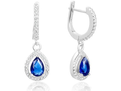 beneto kapkove stribrne nausnice s modrymi zirkony aguc2248 14730684085853