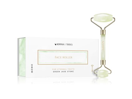 korika masazni valecek na oblicej ze zeleneho jadeitu face roller 15006858125112