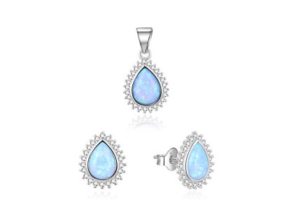 beneto puvabna souprava sperku s modrymi opaly agset231l privesek nausnice 14827568094858