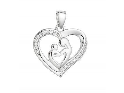 evolution group stribrny srdickovy privesek matka a dite se zirkony 14003 1 14964782093506