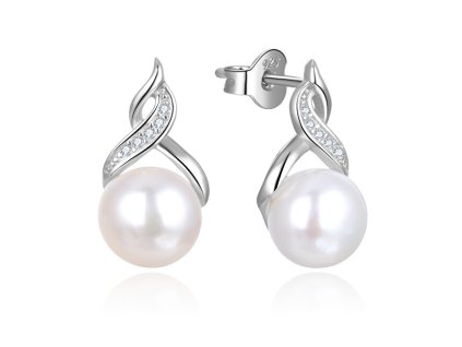 beneto luxusni perlove nausnice se zirkony agup2616p white 14786495142536