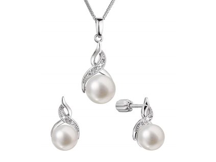 evolution group luxusni stribrna souprava s pravymi perlami a zirkony 29054 1b nausnice 14938895080001