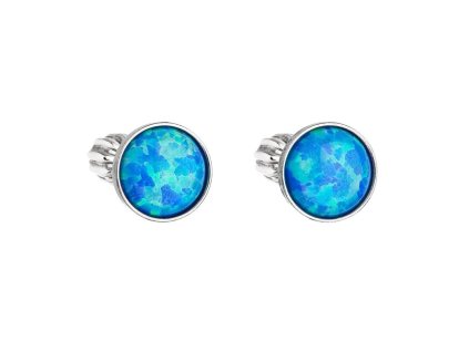 evolution group stribrne nausnice s modrym syntetickym opalem 11001 3 blue 14989688110659