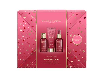 baylis harding midnight cherry gift wrapped pamper trio gift set 15003314135013