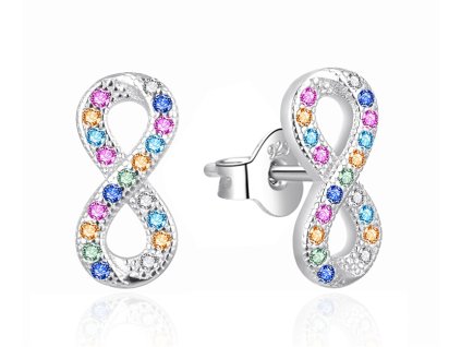 agato stribrne nausnice nekonecno s barevnymi zirkony agt e078pc 14979561115300