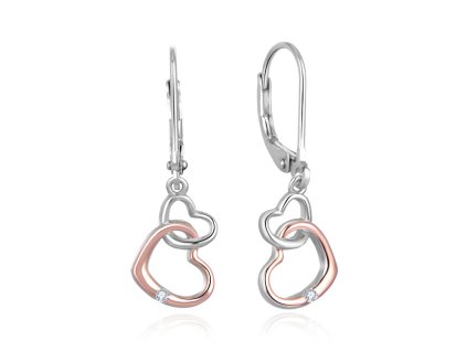 beneto romanticke stribrne bicolor nausnice se srdicky aguc2608 14786475135504