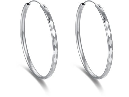 Beneto Nadčasové kruhové náušnice ze stříbra AGUC2271 (Průměr 6 cm)