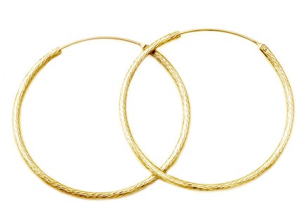 Beneto Luxusní pozlacené náušnice kruhy ze stříbra AGUC1240/N-GOLD (Průměr 4,5 cm)