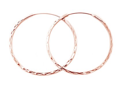 Beneto Módní pozlacené kruhové náušnice ze stříbra AGUC2439/SCS-ROSE (Průměr 5 cm)