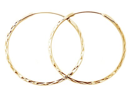 Beneto Módní pozlacené kruhové náušnice ze stříbra AGUC2439/SCS-GOLD (Průměr 3 cm)