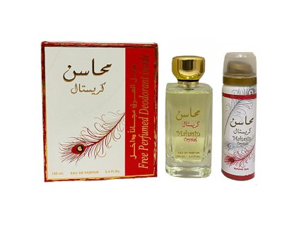 lattafa mahasin crystal edp 100 ml deodorant ve spreji 75 ml 14902737061117