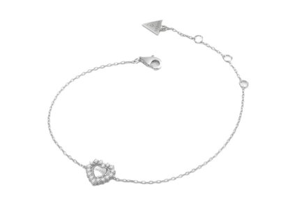 Guess Stříbrný dámský náramek Srdce Jardin JSBB04457JWRH (Délka 18,5 cm)