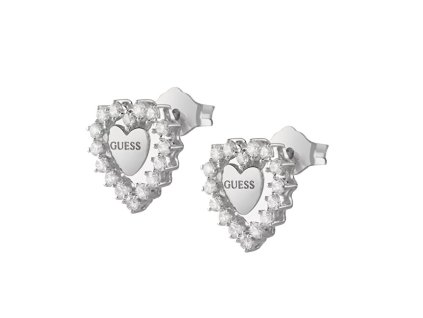 guess stribrne srdickove nausnice s kubickymi zirkony jardin jsbe04458jwrht u 15017216065053
