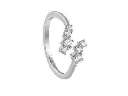 Guess Otevřený stříbrný prsten se zirkony Jardin JSBR04477JWRH (Obvod 54 mm)