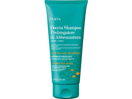 pupa milano sprchovy gel po opalovani na telo a vlasy tan prolonging shower gel shampoo 200 14934396190527