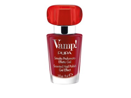 PUPA Milano Lak na nehty s vůní Vamp! Red Fragnance (Scented Nail Polish Gel Effect) 9 ml (Odstín 205 Erotic Red)