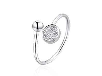 Agato Stříbrný otevřený prsten se zirkony AGT-R37W (Obvod 52 mm)